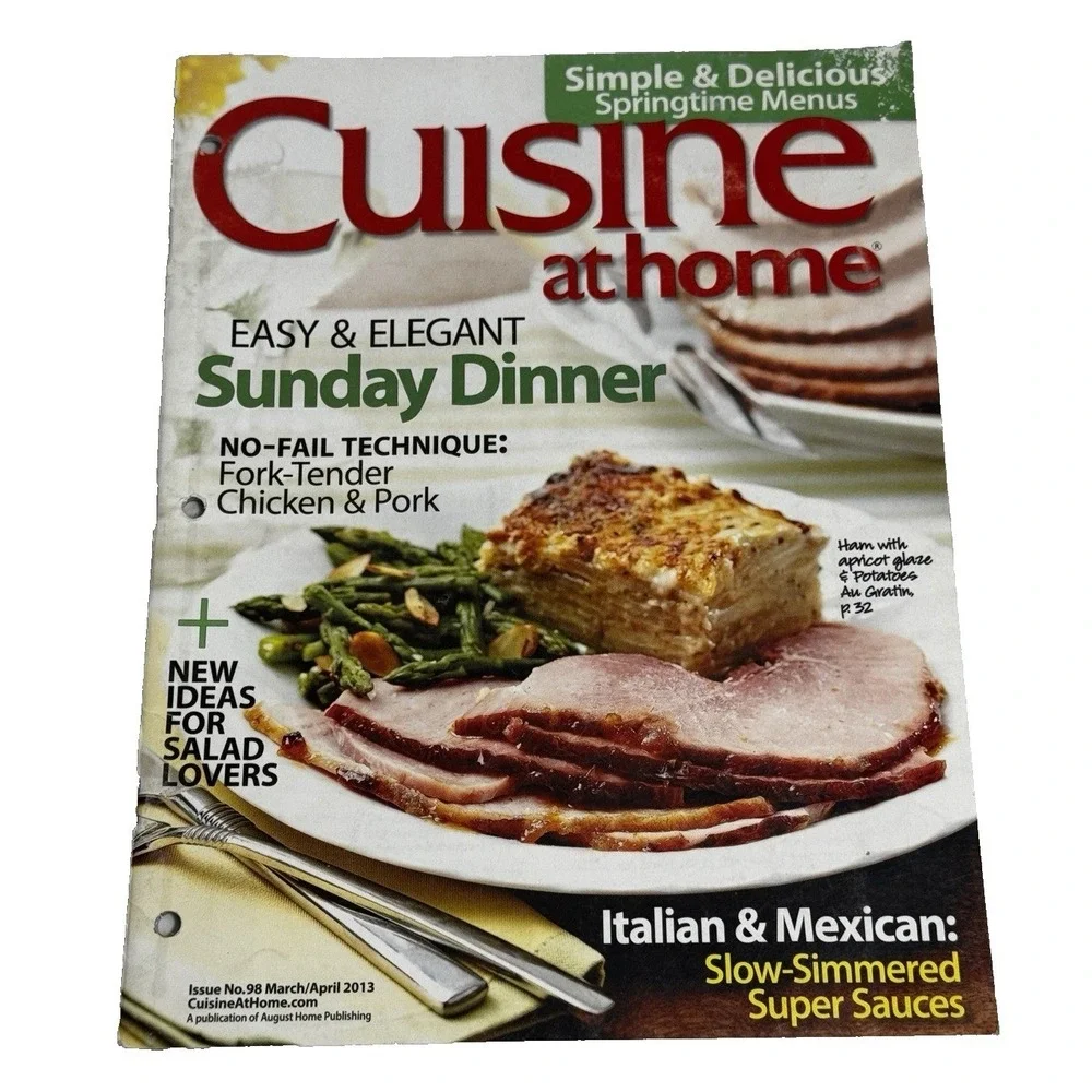 Cuisine at Home Food Magazine Lot of 8 Issues Weeknight Sunday Dinners Easy
